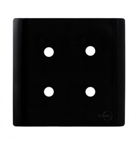 Placa p/ 4 Furos 4x4 - Novara Preto Brilhante 